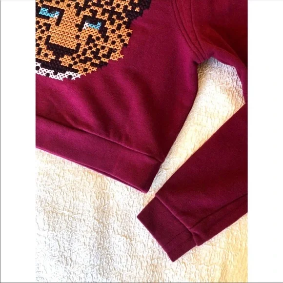 Crop Top Sweatshirt - Cheetah / Leopard Knit Design XS PACSUN - Picture 8 of 8